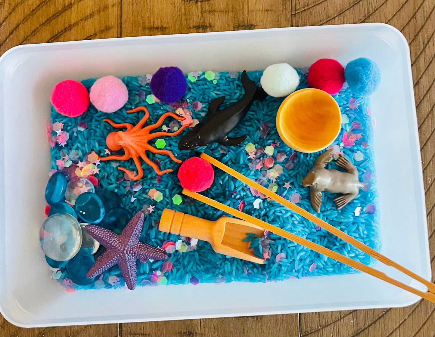 Underwater sensory bin - NR creations