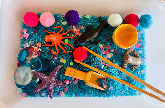 Underwater sensory bin - NR creations